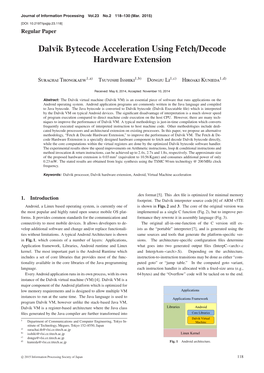 Dalvik Bytecode Acceleration Using Fetch/Decode Hardware Extension