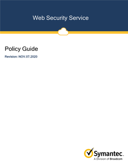 Symantec Web Security Service Policy Guide