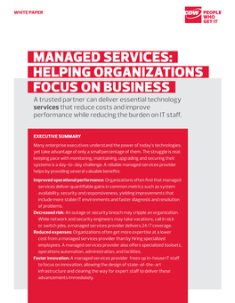 Managed Services: Helping Organizations Focus On