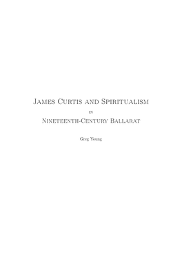 James Curtis and Spiritualism in Nineteenth-Century Ballarat