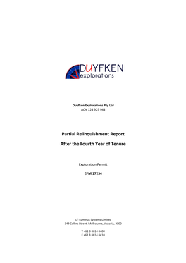 Partial Relinquishment Report After the Fourth Year of Tenure