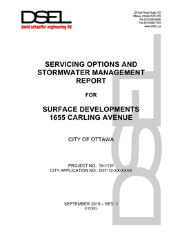 Servicing Options and Stormwater Management Report