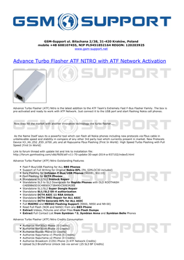 Advance Turbo Flasher ATF NITRO with ATF Network Activation