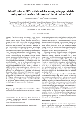 Identification of Differential Modules in Ankylosing Spondylitis Using Systemic Module Inference and the Attract Method