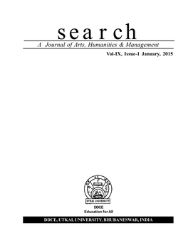 Search a Journal of Arts, Humanities & Management Vol-IX, Issue-1 January, 2015