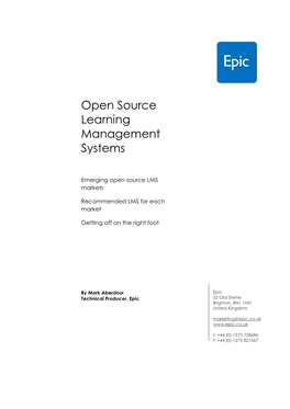 Open Source Learning Management Systems