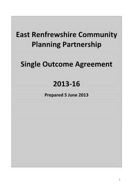 Single Outcome Agreement, East Renfrewshire
