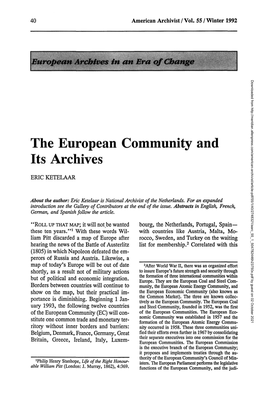 The European Community and Its Archives