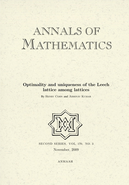 Optimality and Uniqueness of the Leech Lattice Among Lattices