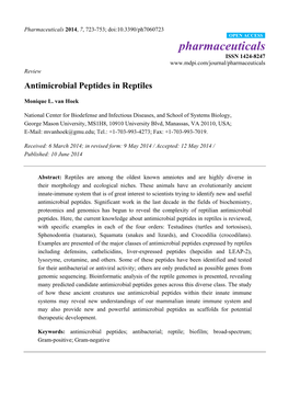 Antimicrobial Peptides in Reptiles