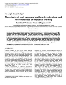 The Effects of Heat Treatment on the Microstructure and Microhardness of Explosive Welding