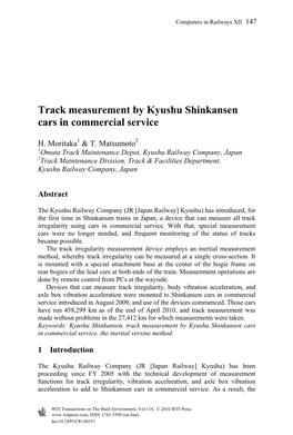 Track Measurement by Kyushu Shinkansen Cars in Commercial Service