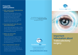 Brochure on Trabeculectomy Surgery for Glaucoma