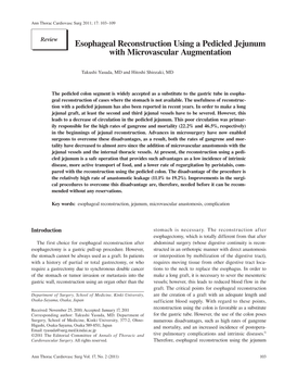 Esophageal Reconstruction Using a Pedicled Jejunum with Microvascular Augmentation