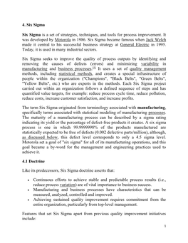 4. Six Sigma Six Sigma Is a Set of Strategies, Techniques, and Tools For