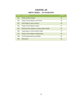 Chapter – Iii Print Media – an Overview