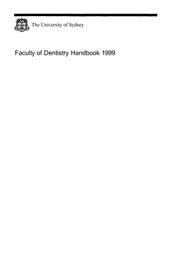 Faculty of Dentistry Handbook 1999