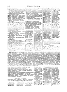 Methley Directory. I3ayldon Mrs Harriet Robins on Am Brose M a Rshall, Painter, List Er J Oseph Hammill Peter Briggs Henry, Son & Co