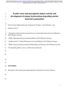 Textile Waste and Microplastic Induce Activity and Development of Unique