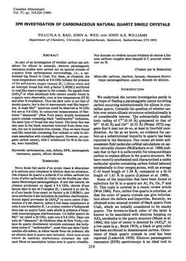 Epr Investigation of Carbonaceous Natural