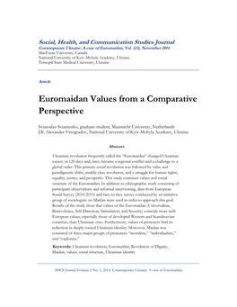 Euromaidan Values from a Comparative Perspective