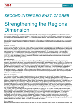Strengthening the Regional Dimension