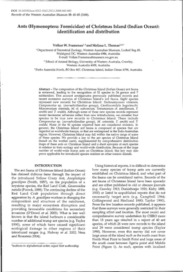 Of Christmas Island (Indian Ocean): Identification and Distribution