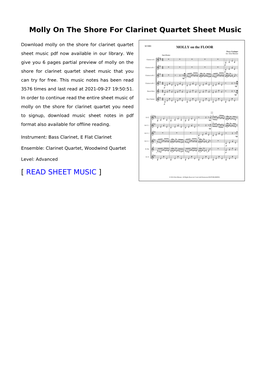 Molly on the Shore for Clarinet Quartet Sheet Music