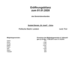 Eröffnungsbilanz Zum 01.01.2020