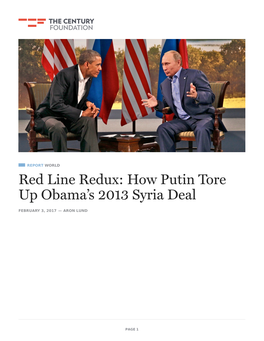 Red Line Redux: How Putin Tore up Obama's 2013 Syria Deal