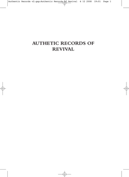 Authentic Records V2.Qxp:Authentic Records of Revival 6 12 2008 19:01 Page 1