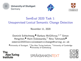 Semeval 2020 Task 1: Unsupervised Lexical Semantic Change Detection