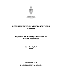 Resource Development in Northern Canada
