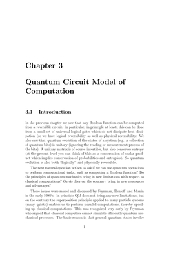 Chapter 3 Quantum Circuit Model of Computation