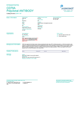 CD79A Polyclonal ANTIBODY