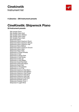 Download the Instrument List