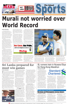 Sri Lanka Prepared for Must Win Games