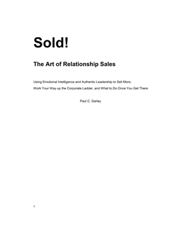 Sold! the Art of Relationship Sales