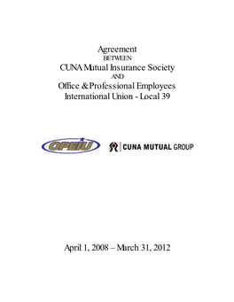 Agreement CUNA Mutual Insurance Society Office & Professional