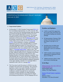 Content & Technology Policy Report