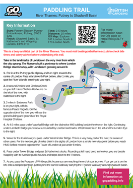 River Thames: Putney to Shadwell Basin