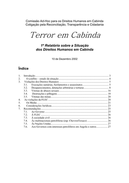 Cabinda, Terror Em