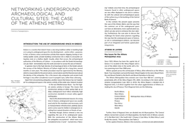 Networking UNDERGROUND Archaeological and Cultural Sites: the CASE of the Athens Metro