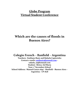 Which Are the Causes of Floods in Buenos Aires?