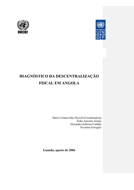 Diagnóstico Da Descentralização Fiscal Em Angola