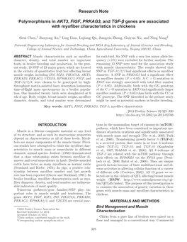 Polymorphisms in AKT3, FIGF, PRKAG3, and TGF-Beta Genes Are