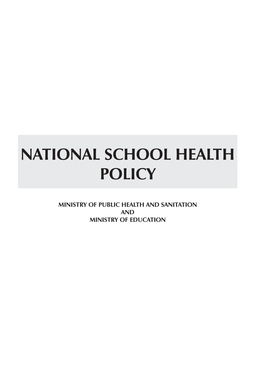 National School Health Policy