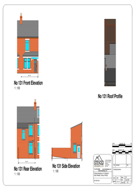 No 131 Front Elevation 1 : 100 No 131 Roof Profile