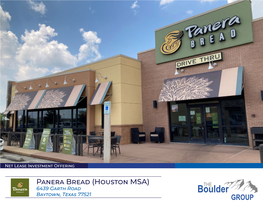 Panera Bread (Houston MSA) 6439 Garth Road Baytown, Texas 77521 Panera Bread | Baytown, TX Table of Contents