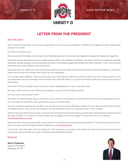 Letter from the President